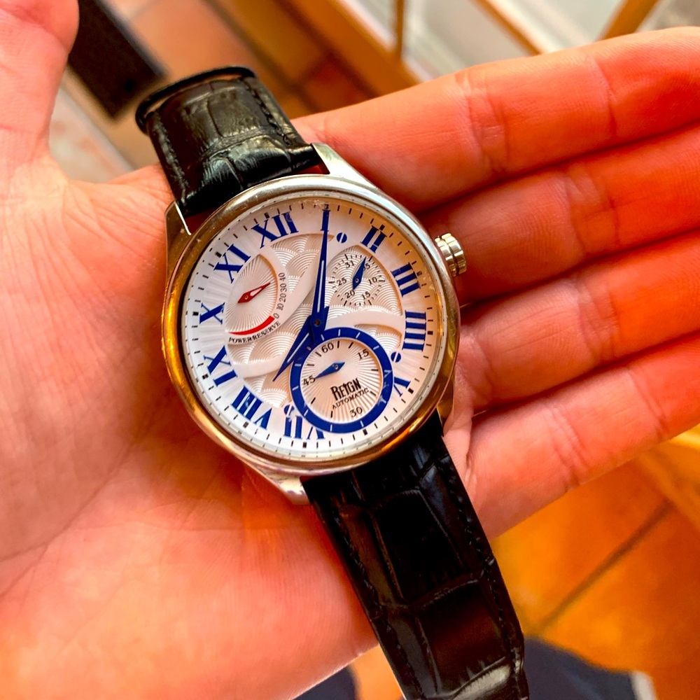Reign Men’s Watch; Automatic Blue/Black- Lightly Used